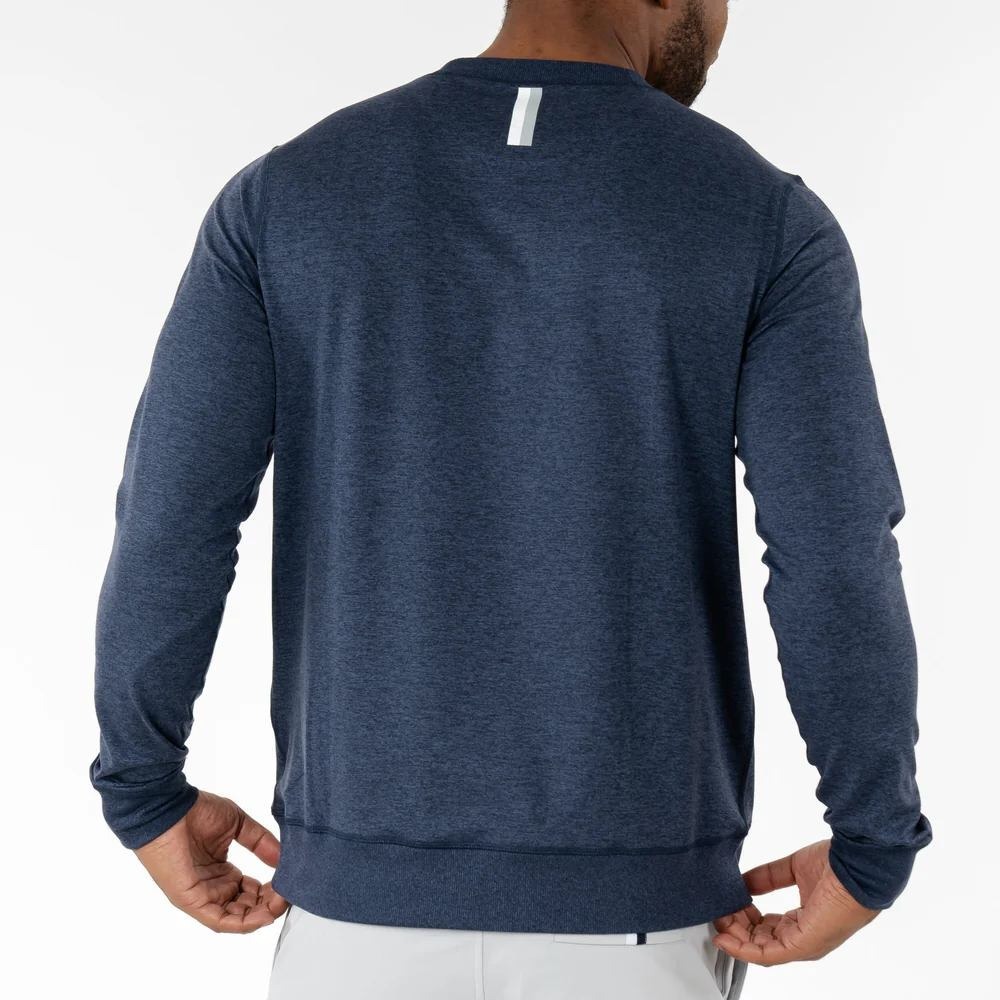 Rhoback Pace Performance Crewneck Fleet Navy Annapolis Blue Medium New With Tags - Picture 2 of 5